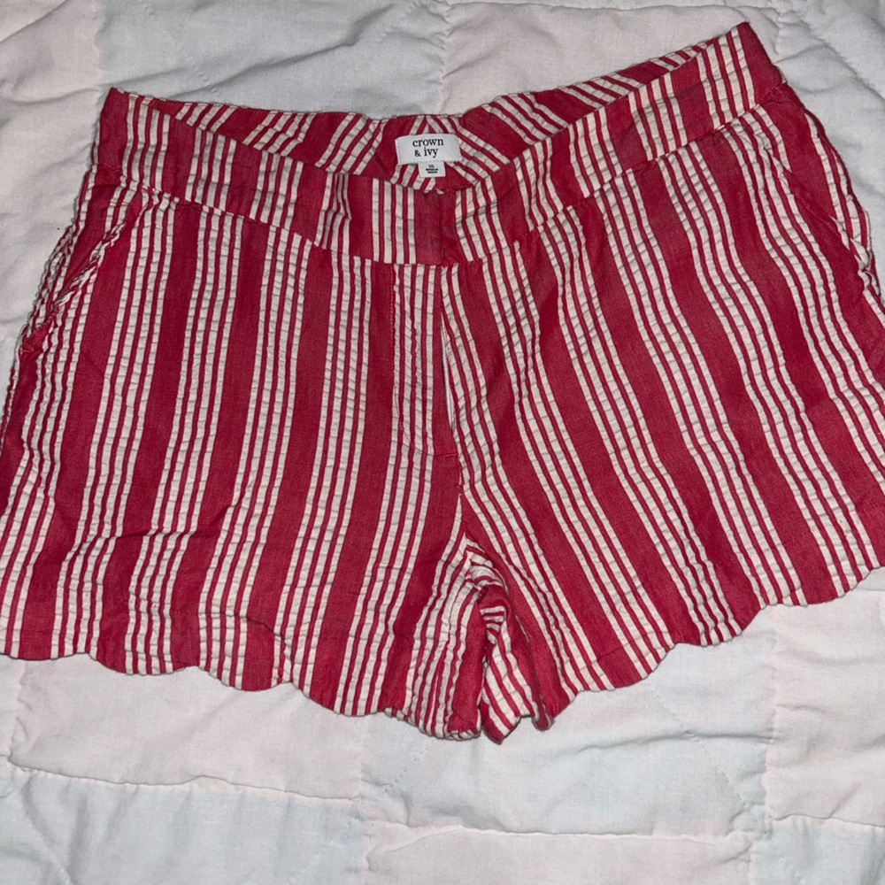 crown & ivy Scalloped Preppy Shorts